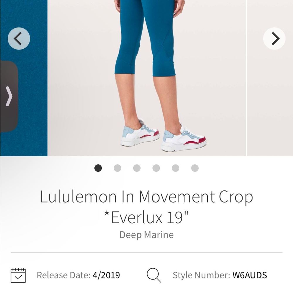 Lululemon IN MOVEMENT cropped leggings